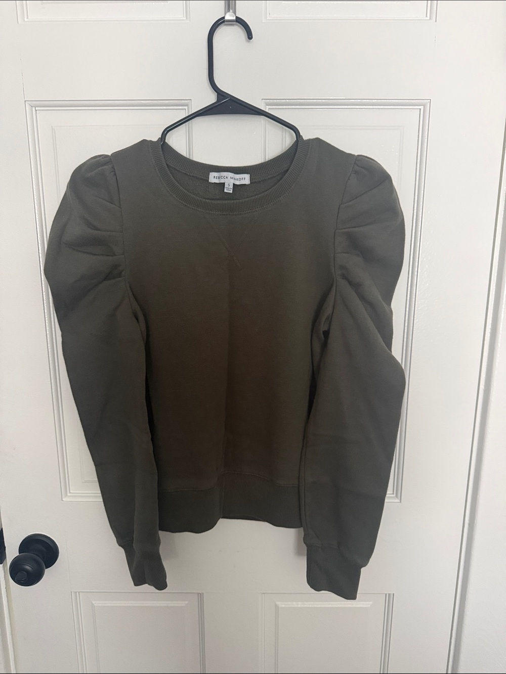 Rebecca Minkoff Olive Puff-Sleeve Crewneck Sweatshirt